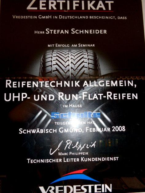 JSM Zertifikat Reifen